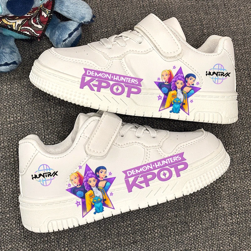 Chaussures décontractées pour enfants, nouvelle conception KPOP, baskets blanches antidérapantes respirantes pour garçons et filles, idéales pour l'extérieur