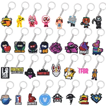 32pcs Game Fortnite Keychain Anime Kawaii Backpack Pendant Decoration Cartoon Car Keyring Cosplay Key Chain Collection Fans Toy