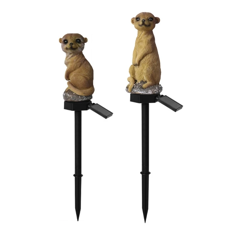 

Meerkats Light Solar Garden Statue with Light Resin Figure Micro Ornaments