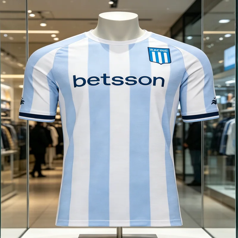 Racing Club Heimtrikot Herren Fußballtrikot Argentinischer Stil Fan-Version Hellblau Weiß Gestreift Familien-Kinder-T-Shirts