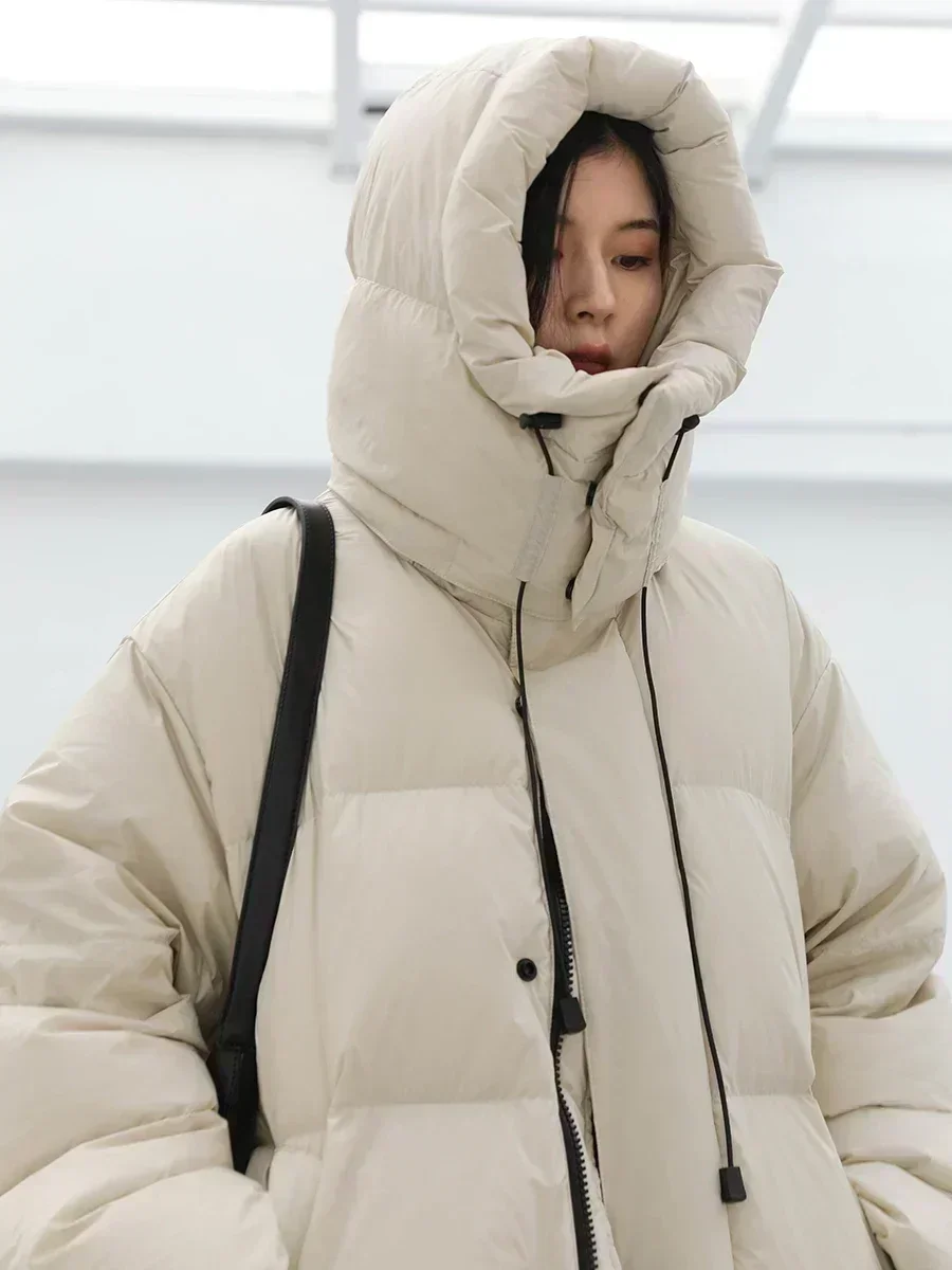 CHIC VEN Women's Down Coats Korean Loose Hooded Thick Warm Long Down Jacket Winter Coat for Women Female Parkas Outerwears 2024 4