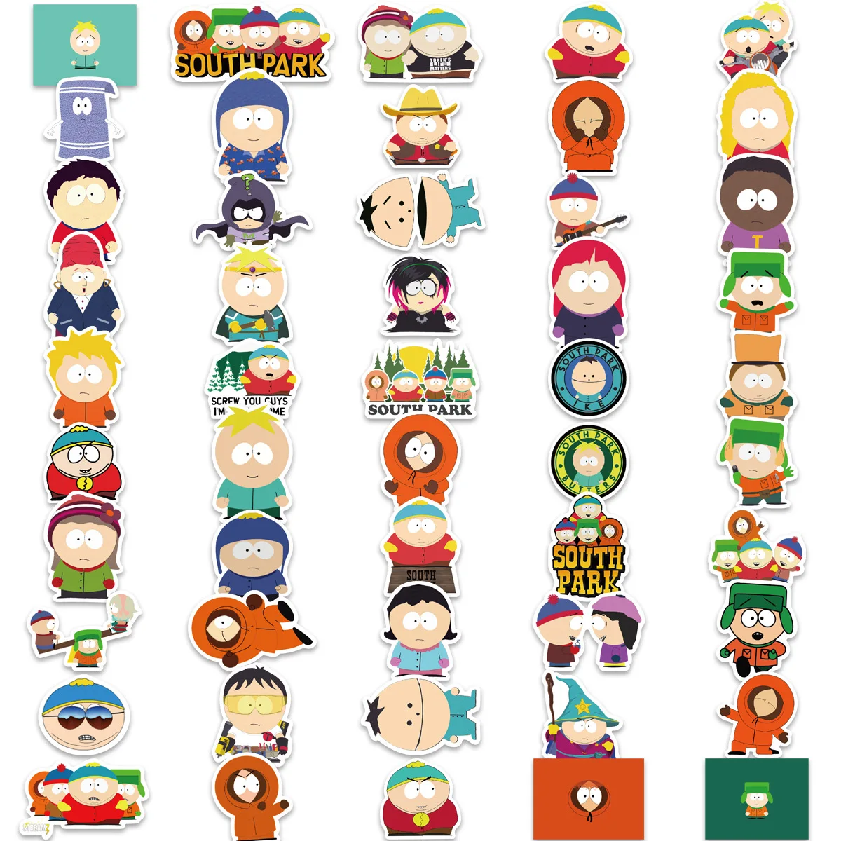 10/30/50PCS SouthPark Cartoon Stickers Decorative Water Bottle Fridge Phone  Aesthetic Decal Waterproof Sticker Packs for Kid