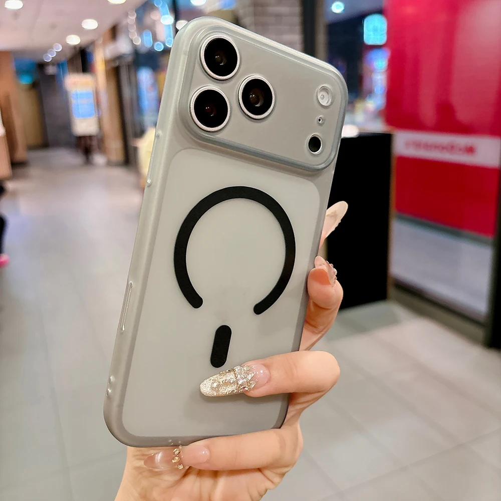 Ultra Thin Matte Translucent Magnetic Phone Case - Soft TPU Back Cover