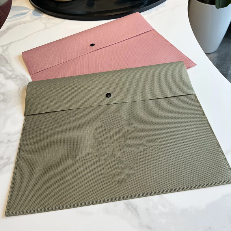 100Pack Thickened Non-woven Fabric Bag With Hidden Button Large Capacity T-shirt Packaging Clothing Store Special Gift Bag 3
