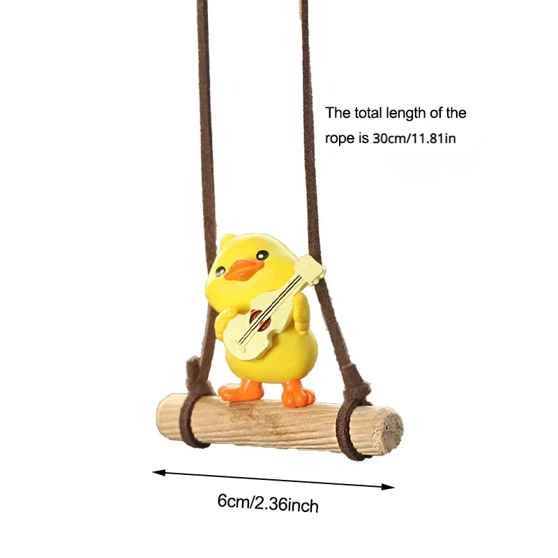Cartoon Cute Animated Car Accessories Swinging Duck Pendant Car Rearview Mirror Ornaments Birthday Gift Couple Accessories Car