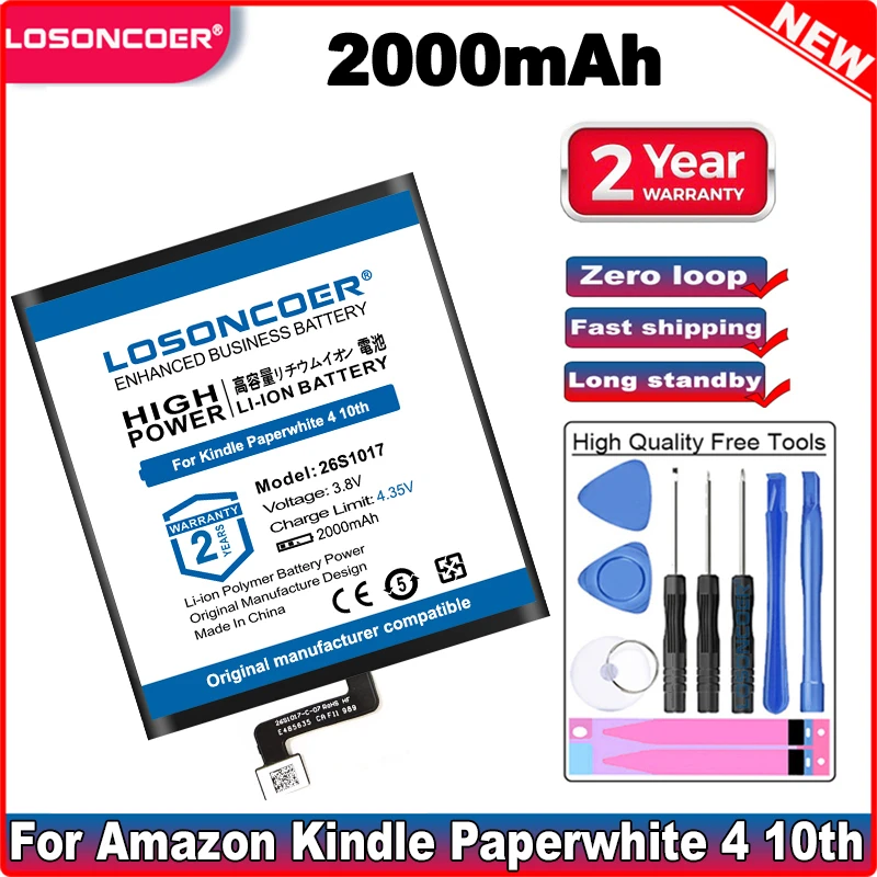 Batterie Compatible Kindle Paperwhite 4 (2018) - Modèle 58-000426 Avec Outils De Remplacement