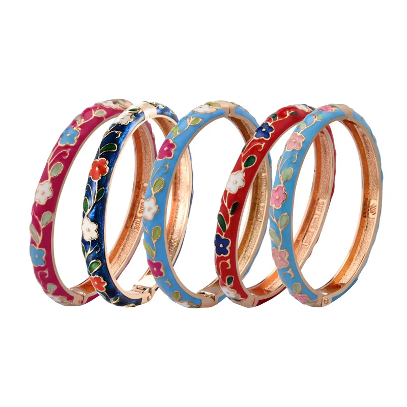 EnamelBraceletsForWomenCloisonneBangleOnHandHawaiianIndiaAfricanJewelryWomensHand