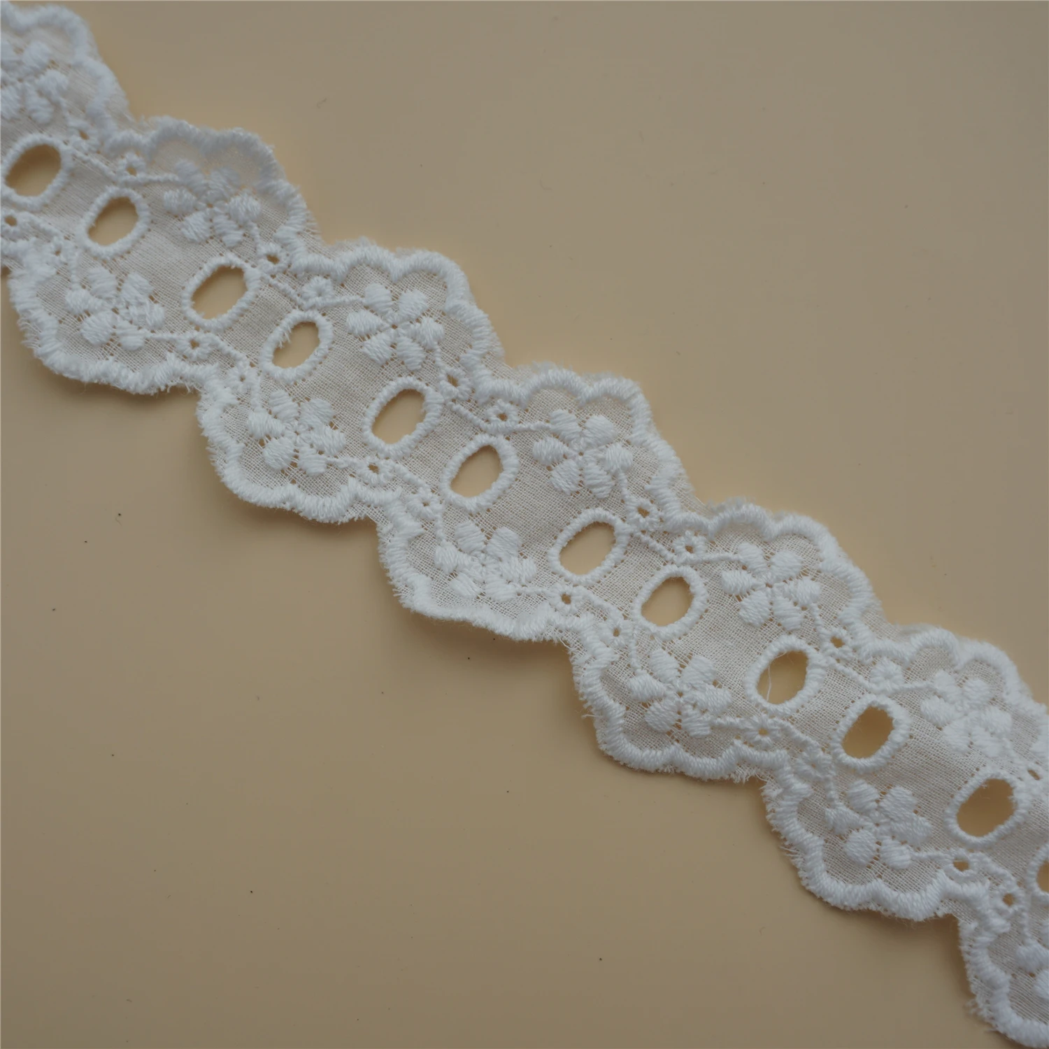 Cotton Lace Trim Ribbon Tape with Hole for Costume Trimmings Sewing Fabric 14 Yards lace ribbon lace sewing accessories lace sewing supplies cotton ribbon clothing craft accessories