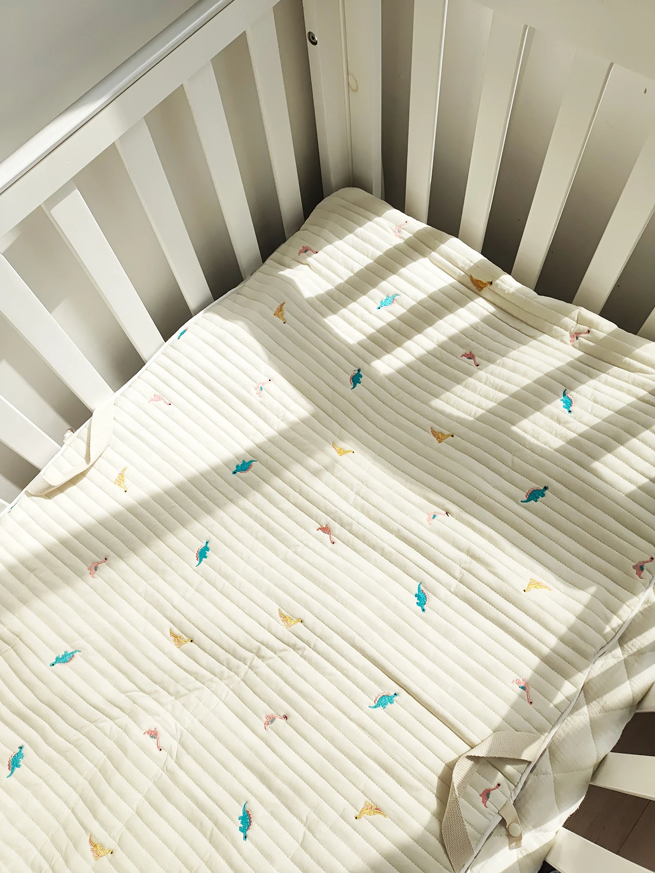 Baby Napping Pad Newborn Baby Embroidered Cotton Breathable Napping Pad Folding Portable Mattress