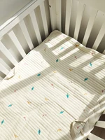 Newborn baby embroidered cotton breathable napping pad folding portable mattress 2