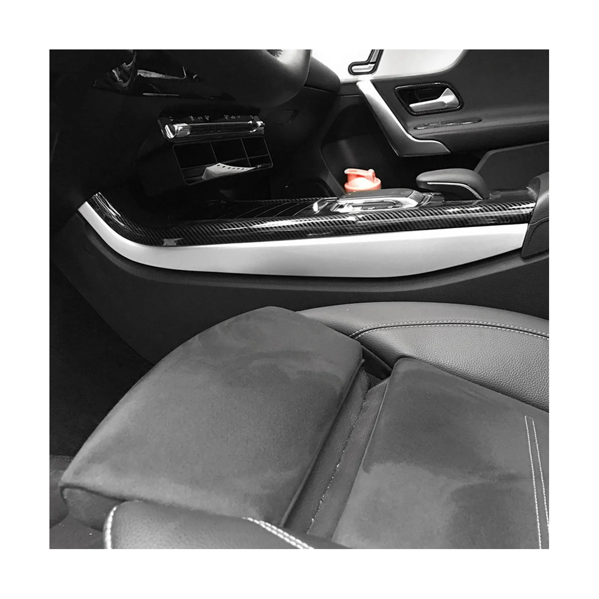 메르세데스 벤츠 A CLA 클래스 W177 C118 A180 A200 A220(실버) 용 자동차 콘솔 패널 측면 장식 트림 커버 스티커