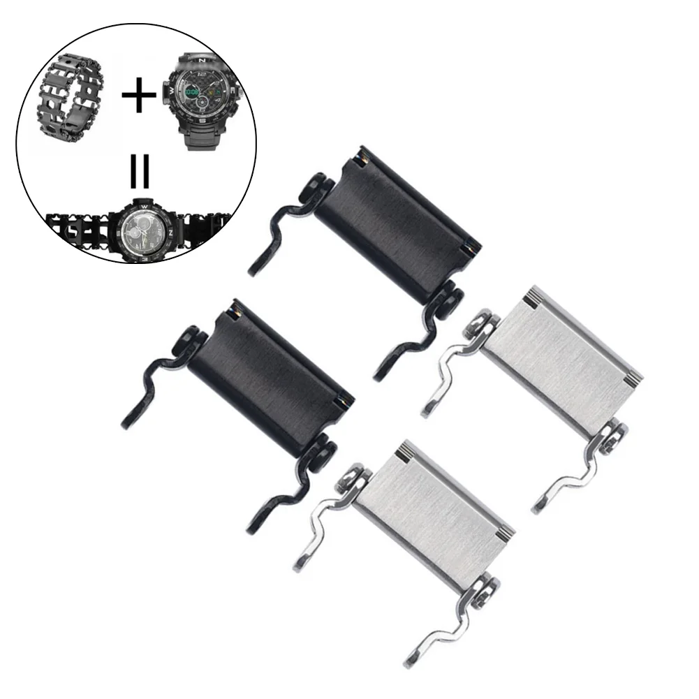 

2pcs Watch Adapter Accessories For Multi-Tool Tread Bracelet Part 16-28mm Outdoor Camping Pocket Bracelet Replacement Parts