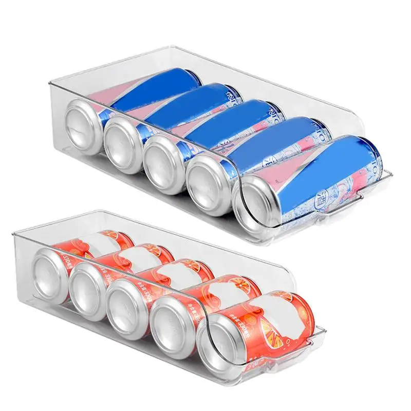 

Drink Holder For Refrigerator Transparent Can Dispenser For Beer Soda Drink Organizer For Fridge Multi-function Kitchen Gadgets