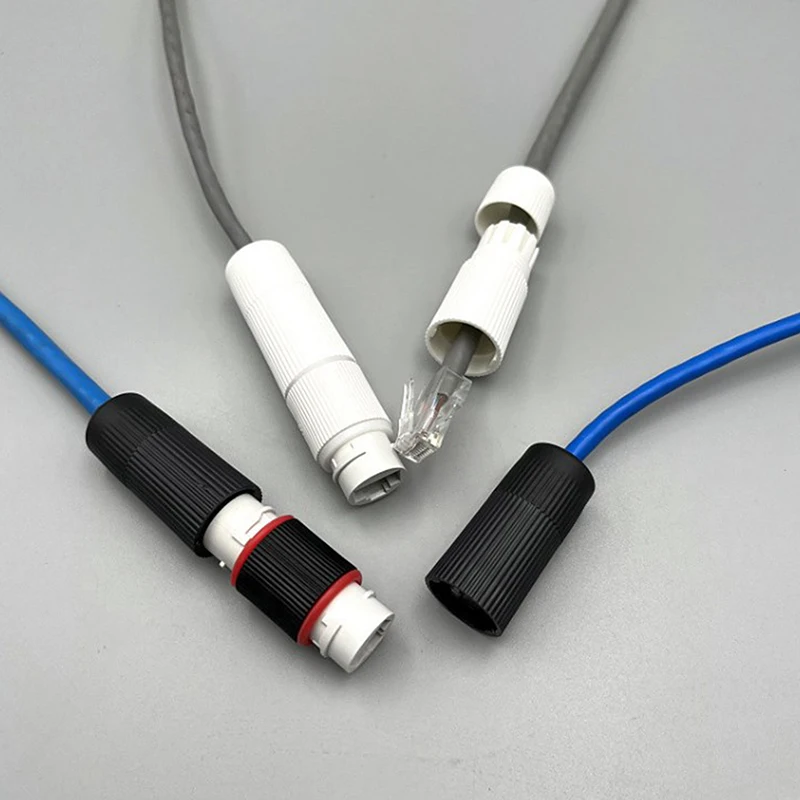 【buji3c】1Pc RJ45 도킹 커넥터 이더넷 네트워크 직선형 방수 IP67 헤더 광대역 네트워크 케이블 익스텐더