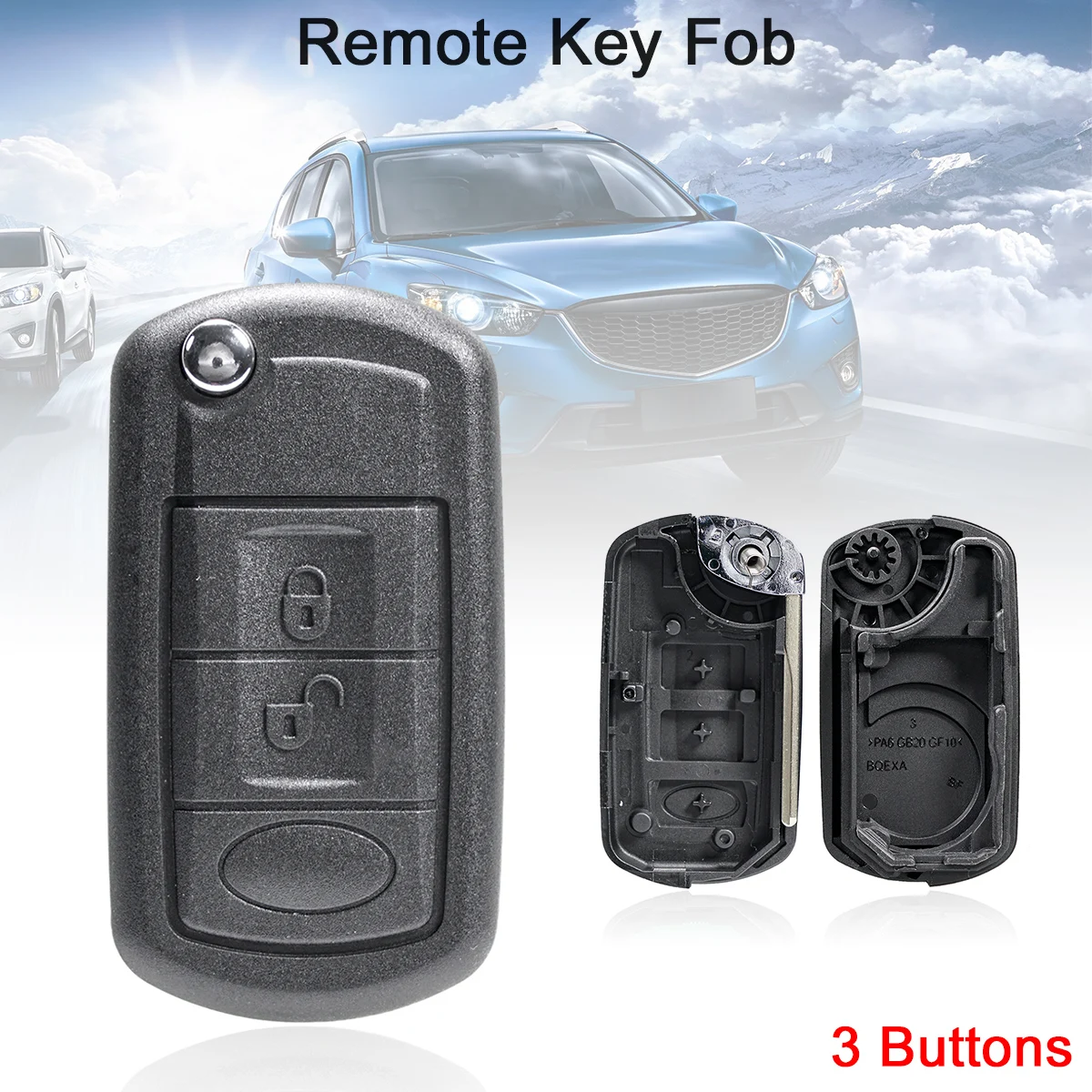 3 Buttons Car Key Fob Case Shell Replacements Flip Folding Remote Cover Fit for LAND ROVER Range Rover Sport LR3 Discovery