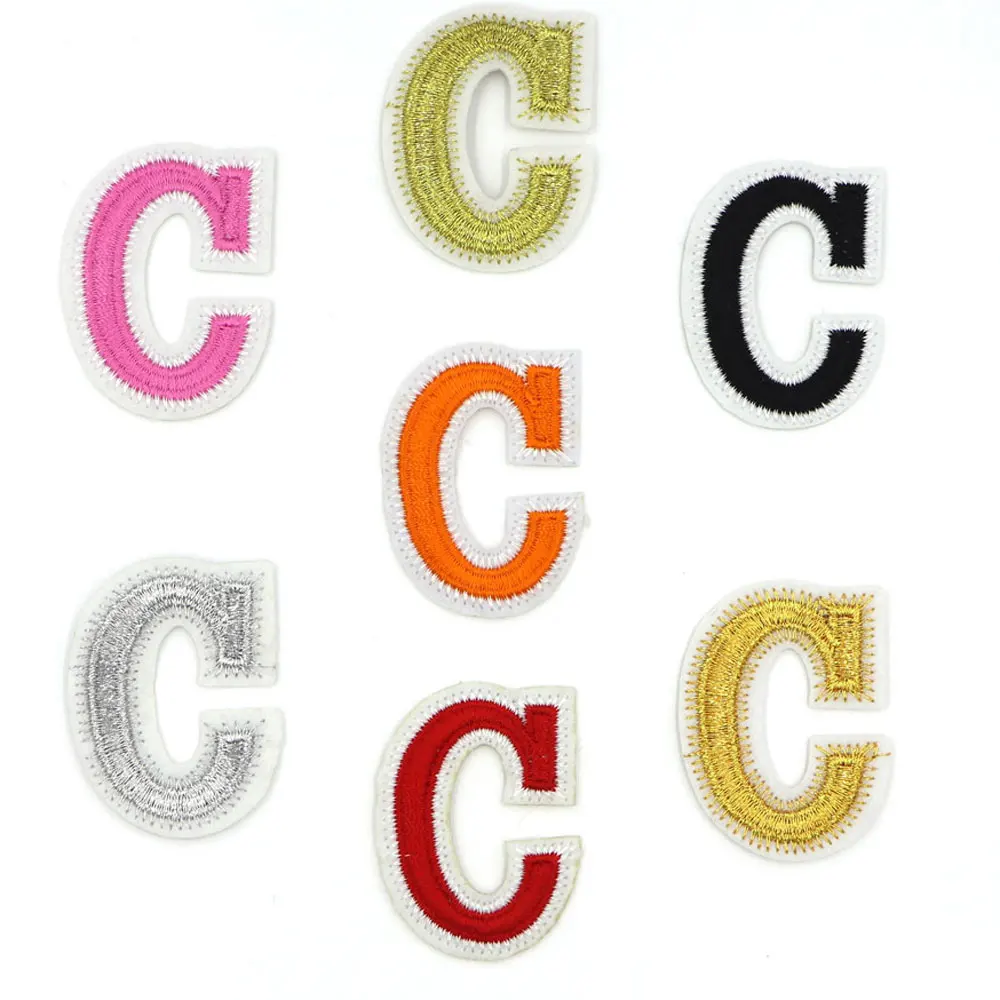 1PC Alphabet Iron On Letter Embroidery Patch Sew on Appliques A-Z Letter Badge Patch For Clothing Name Diy Repair rhinestone letter patches