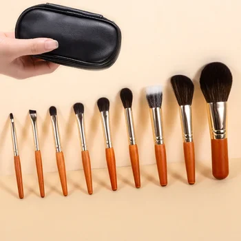 9Pcs/lot Mini Makeup Brush Set Portable Travel Cosmetic Brushes Kit Eyeshadow Foundation Powder Brushes Beauty Makeup Tools 1