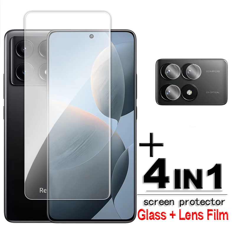 

For POCO X6 Pro 5G Glass For POCO X3 X4 GT X5 X6 Pro 5G Tempered Glass Transparent HD Screen Protector For POCO X6 Pro Lens Film