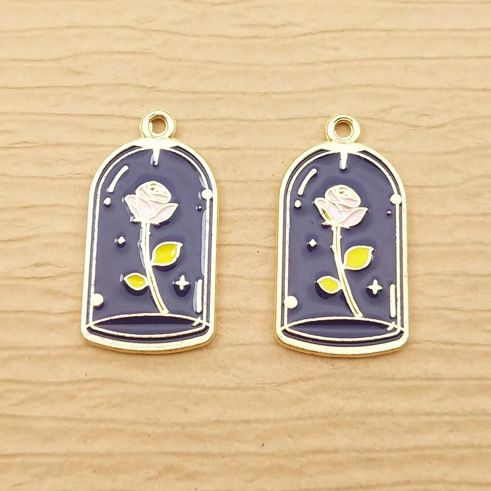 

10pcs Enamel Flower Charm for Jewelry Making Earring Pendant Necklace Bracelet Accessories Diy Craft Supplies