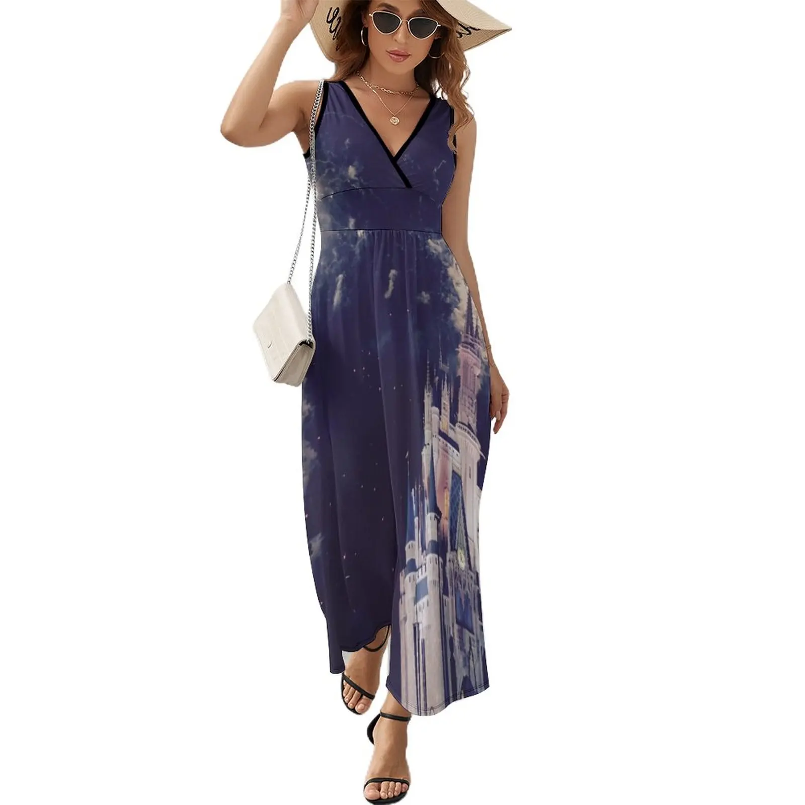 

Magic Kingdom Castle With Fireworks Sleeveless Dress evening dresses women sensual sexy dress for women