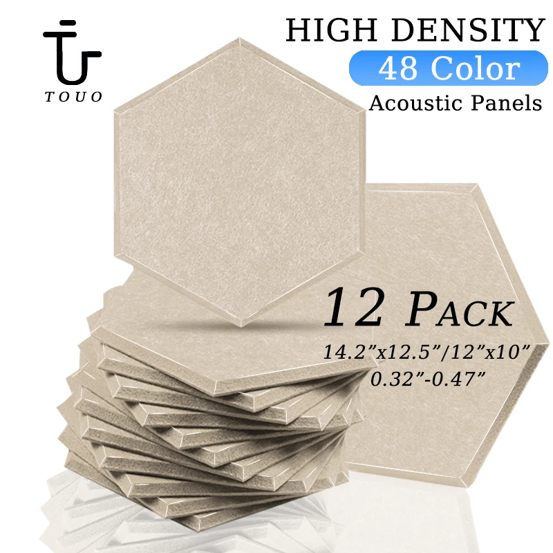 

TOUO Acoustic Panel 12 Pcs Home Studio Acoustic Treatment High Density Sound Absorbing Material Soundproof Wall Panels For Door