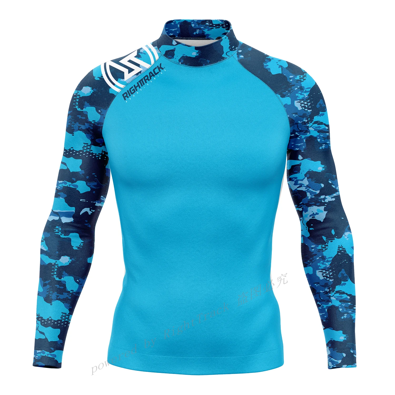 Hot Men's Surfing Shirt Energetic Camo Style Lycra Rashguard RIGHTTRACK For Surf Sportswear Beach UV Swimwear UPF50+ Clothes sports shirt,men rashguard