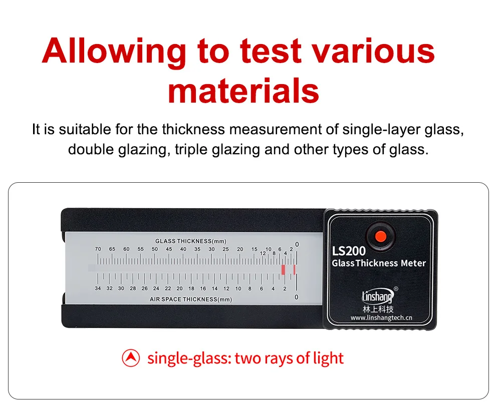 Glass Thickness Gauge Digital Laser Glass Thickness Meter Window Glazing Measuri