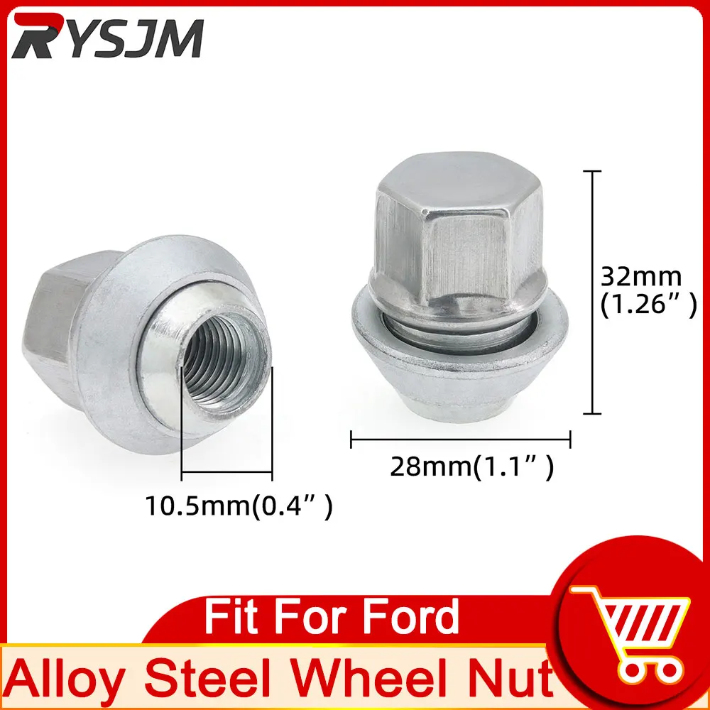 8x Ford S Max Alloy Wheel Nut M14x1.5 60d Tapered Seat 21mm Hex OEM