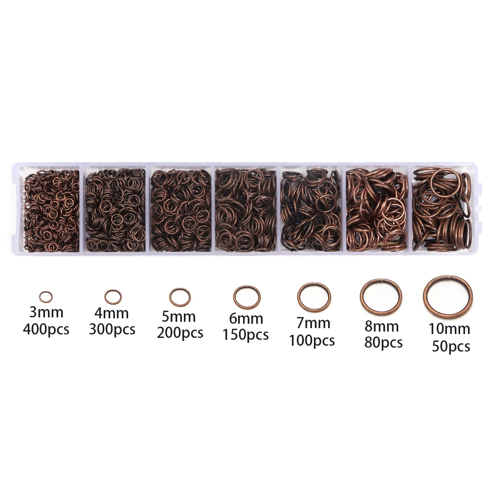 Ein Satz Box Biegeringe Spaltringe Link Loop Box 3 4 5 6 7 8 10 mm Biegeringe Verbinder für DIY Schmuckherstellung Halskette Armband – Detail 11