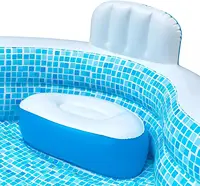 10-Foot Family Pool with 2 Inflatable Seats and Backrests, Durable & Easy Setup 3