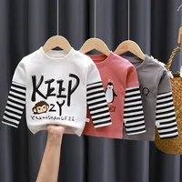 Spring and Autumn Children's T-Shirt Boys Girls Long-Sleeved Tops 0-5 Years Old Cartoon Bottoming Shirt Baby Children's Clothing 2