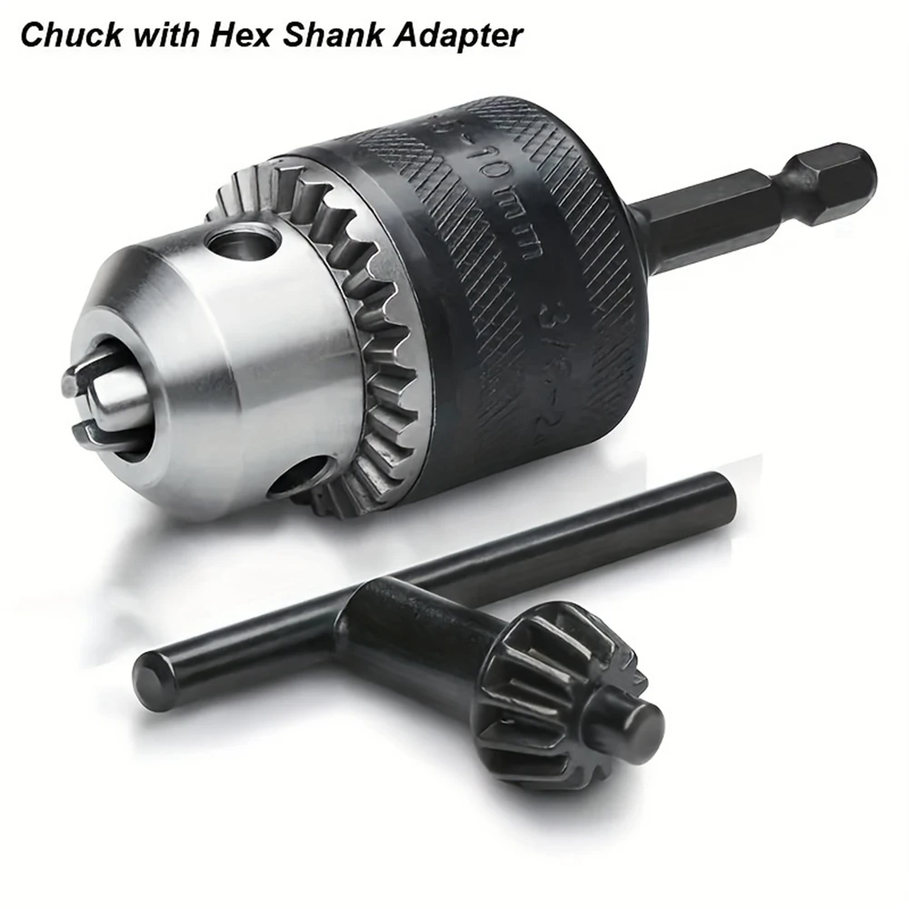 Drill Chuck Adapter 1.5-13mm 1/2-20UNF Mount Impact Driver Bits Conversion Hex Shank/SDS-Plus Socket Square with Chuck Key