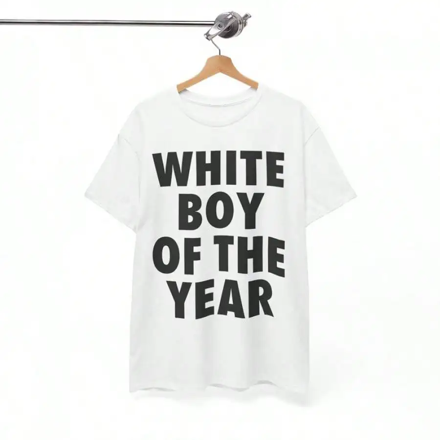 WHITE BOY OF THE YEAR SHIRT Men Women Oversized Summer Cotton Print Short Sleeve T-shirt Retro Casual Streetwear Vintage Tee Top 1
