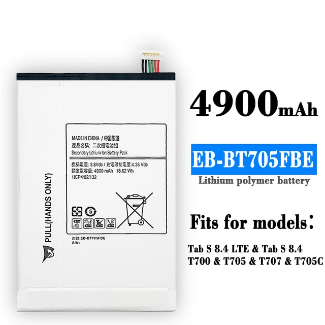 Tablet Battery EB-BT705FBE For Samsung GALAXY Tab S 8.4 SM-T700 SM-T705  T707 Genuine Battery 4900mAh Battery - AliExpress