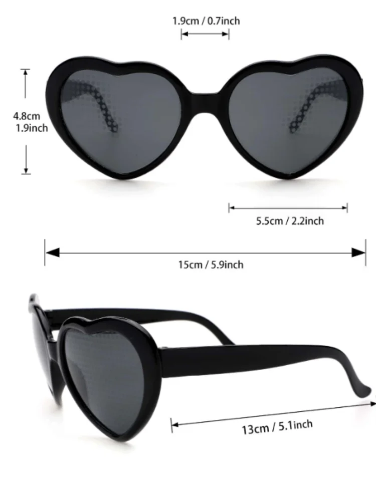 Zweiteilige PC-Liebesbrille, Nachtlichter, Wechsel der Liebe, Spezialeffektbrille, romantisches Geständnis, Online-Promi-Modespiegel. – Detail 6