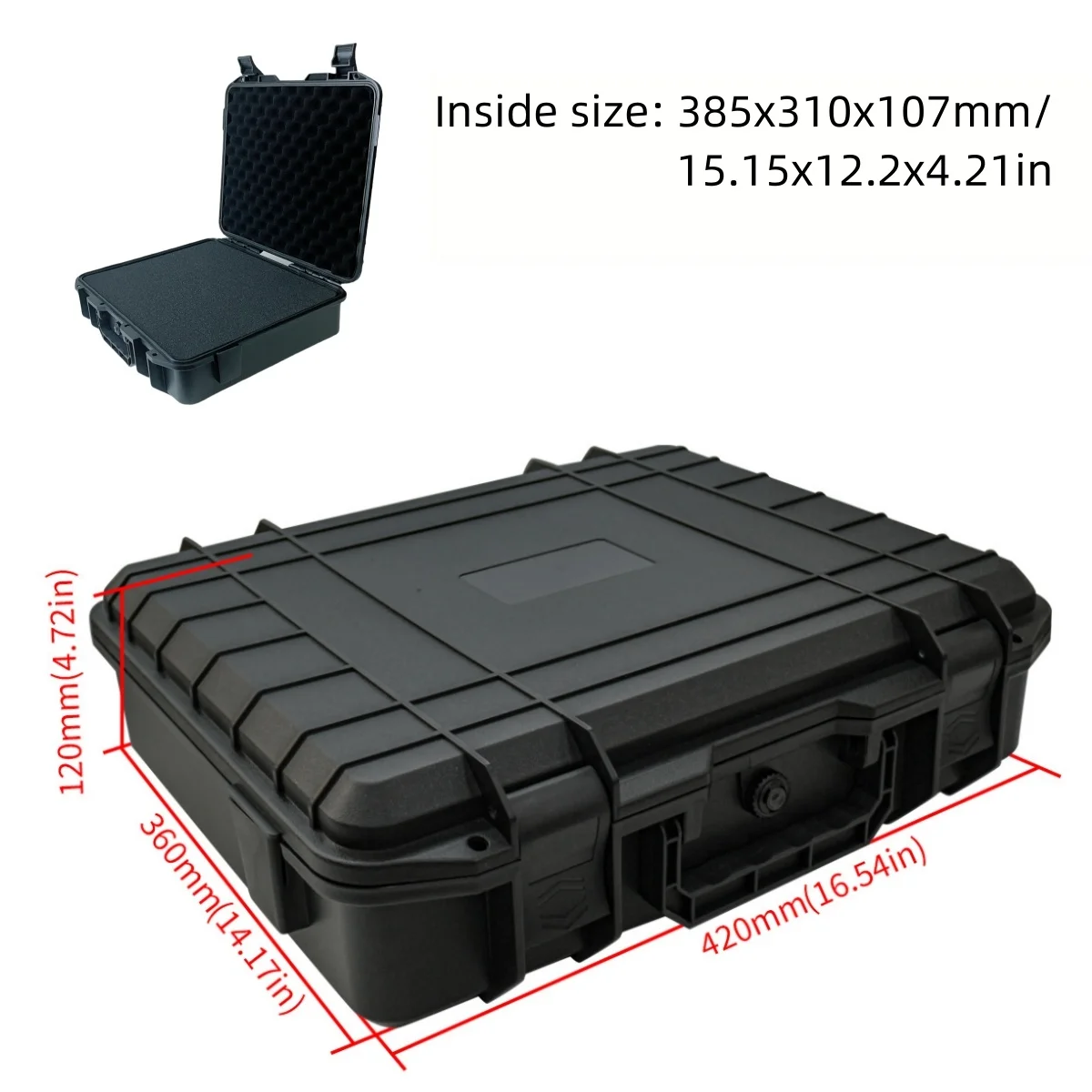 Waterproof Hard-Shell Precision Storage Toolbox with Customizable Foam Inserts