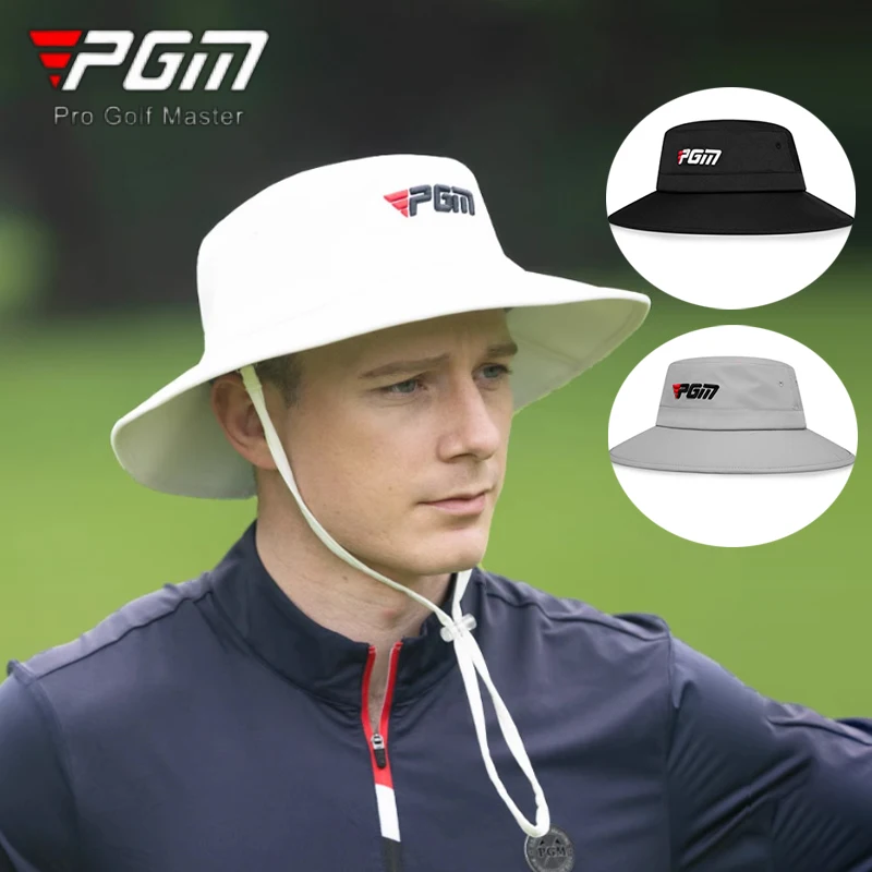 PGM Golf Men Sun Hat Outdoor Mesh Wide Brim Bucket Caps UV Sun Protection Fishing Hiking Hats Mountain Climbing Headcover