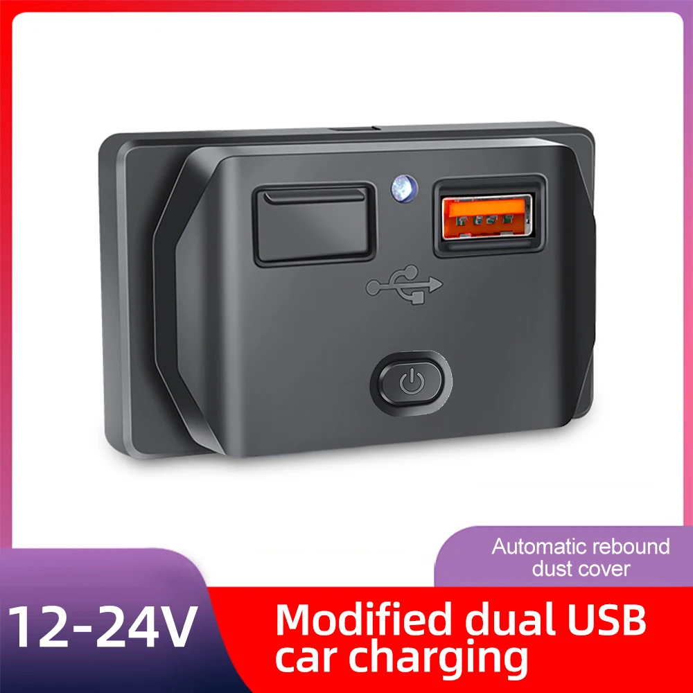 

Dual USB Car Charger Socket 12V/24V 3.1A 4.2A QC3.0 PD USB Charging Splitter Outlet Power Adapter for Camper Truck ATV Boat RV