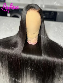 30 40 Inch 13x6 HD Transparent Bone Straight Lace Front Wigs 200 Density 13x4 Lace Brazilian Human Hair Wigs For Black Women 1