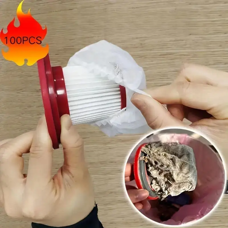 Disposable Vacuum Cleaner Filter Protective Cover Washable Non-woven Fabric 100pcs For Handheld Vacuum Cleaner