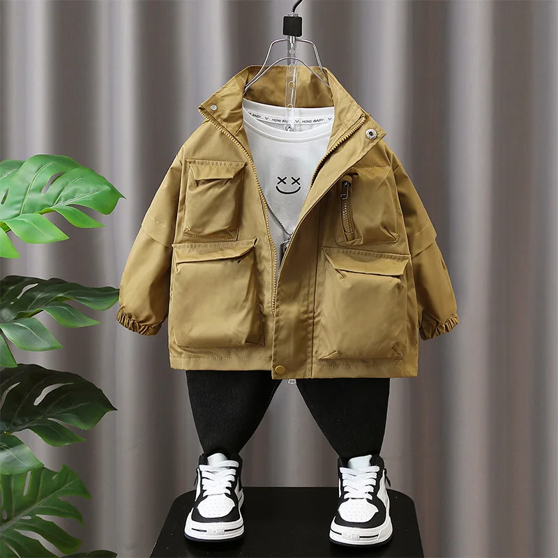 Boys Trench Coats Spring Autumn Children's Clothes Hoodies Jackets For Baby Girls Outerwear Teenagers Tops Kids 8 9 Years