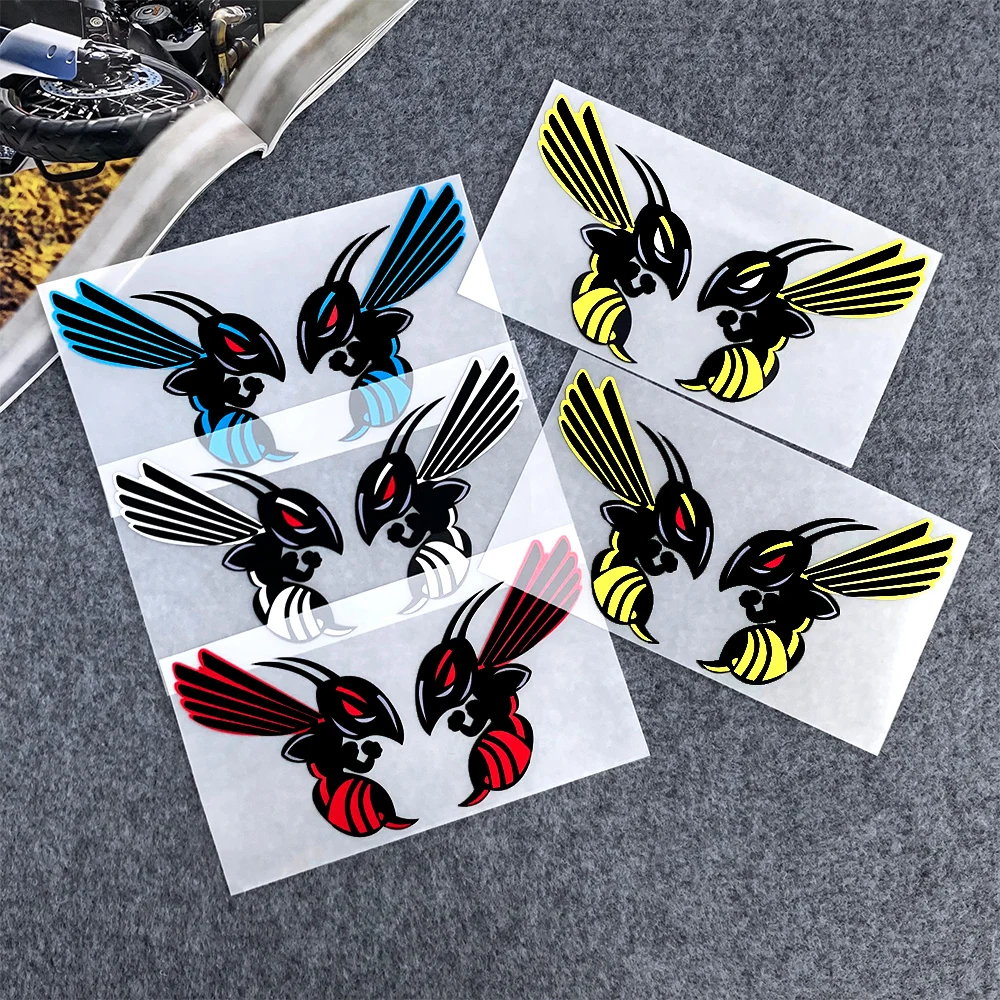 Jdm Sticker For Angry Bee Honeybee Animal Cartoon Hornet Bees Riflettente Moto Car Styling Decalcomanie Accessori Moto