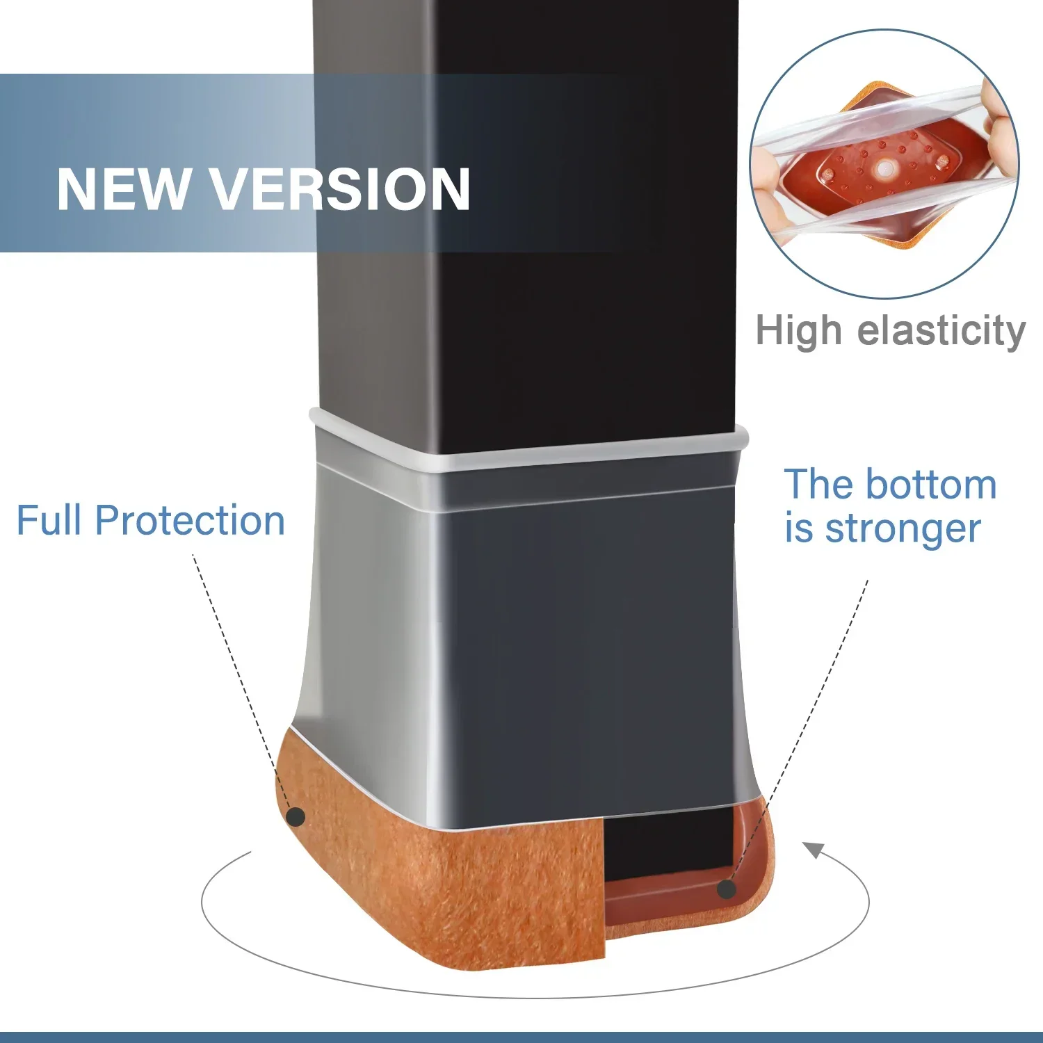 24-Piece Square Chair Leg Floor Protectors with Felt Bottom – Durable Felt Pads for Smooth Gliding and Floor Protection