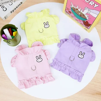 귀여운 디자이너 하네스 고양이 귀여운 셔츠, 치와와 푸들, 요크셔, 강아지 의류, 만화 조끼, 여름 봄 패션