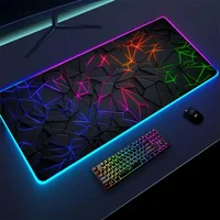 XXL RGB Gaming Mouse Pad New 3D Geometry Desk Mat HD Gamer Accessories Large LED Light Mousepads PC Computer Carpet with Backlit - Image 3