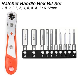 Precision Hex Bit Screwdriver and Ratchet Handle Set (Ratchet Bit Set mm)