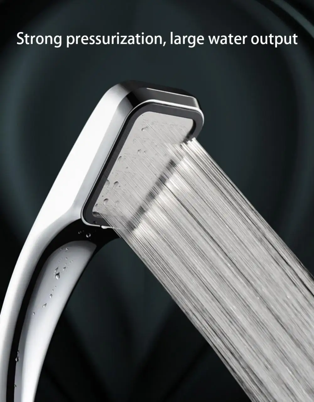 Description Picture 3 of item300 Holes Electroplated Silver High Pressure Water Saving Shower Head ABS Material Square Hand Multiple Specifications Avail