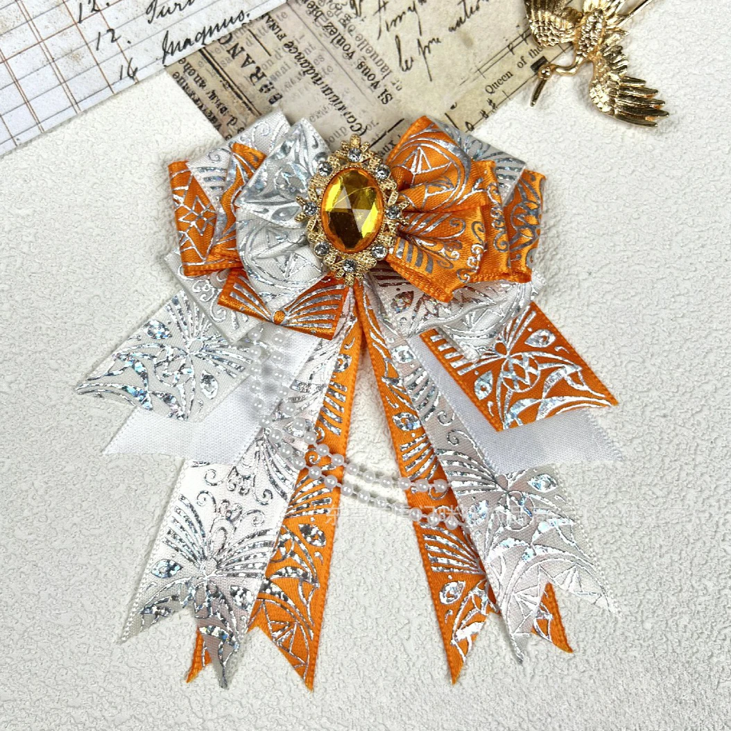 Fashion Women's Collar Flower Bow Tie Clips Handmade Ribbon Gifts