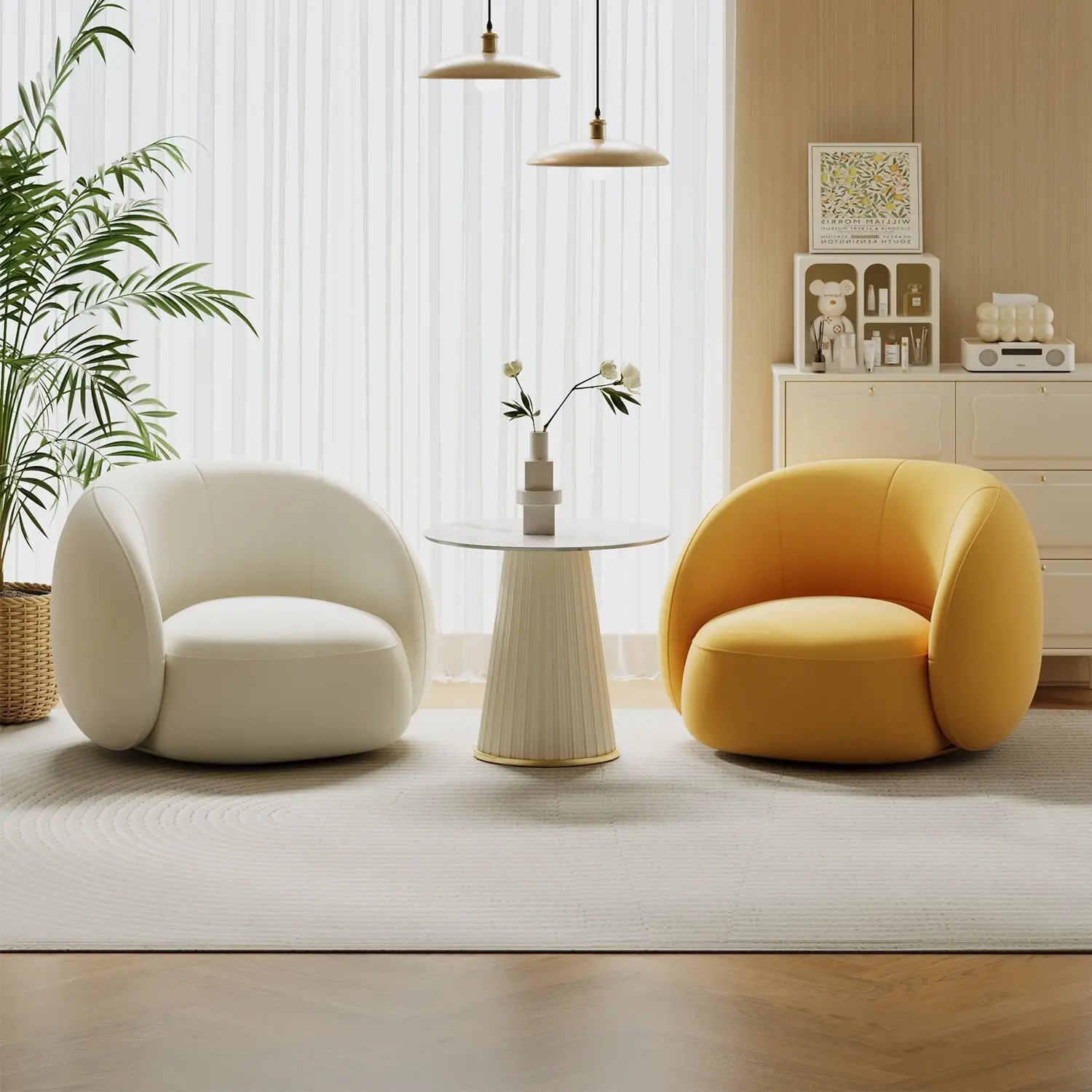 Modern Minimalist Nordic Luxury Yuanbao Armchair Single Sofa Clothing Store Influencer Lounge Reception Meeting Creative Area