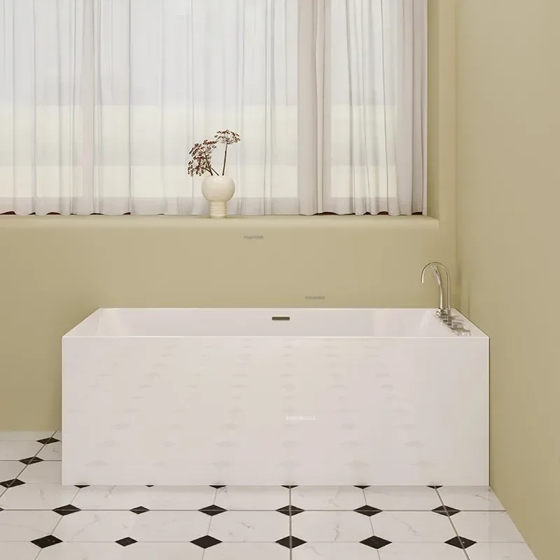 Bathroom Independent Surf Massage Bathtub Household Aldult Bathtub Small Apartment Rectangle Acrylic Design Jacuzzi With FaucZX 4